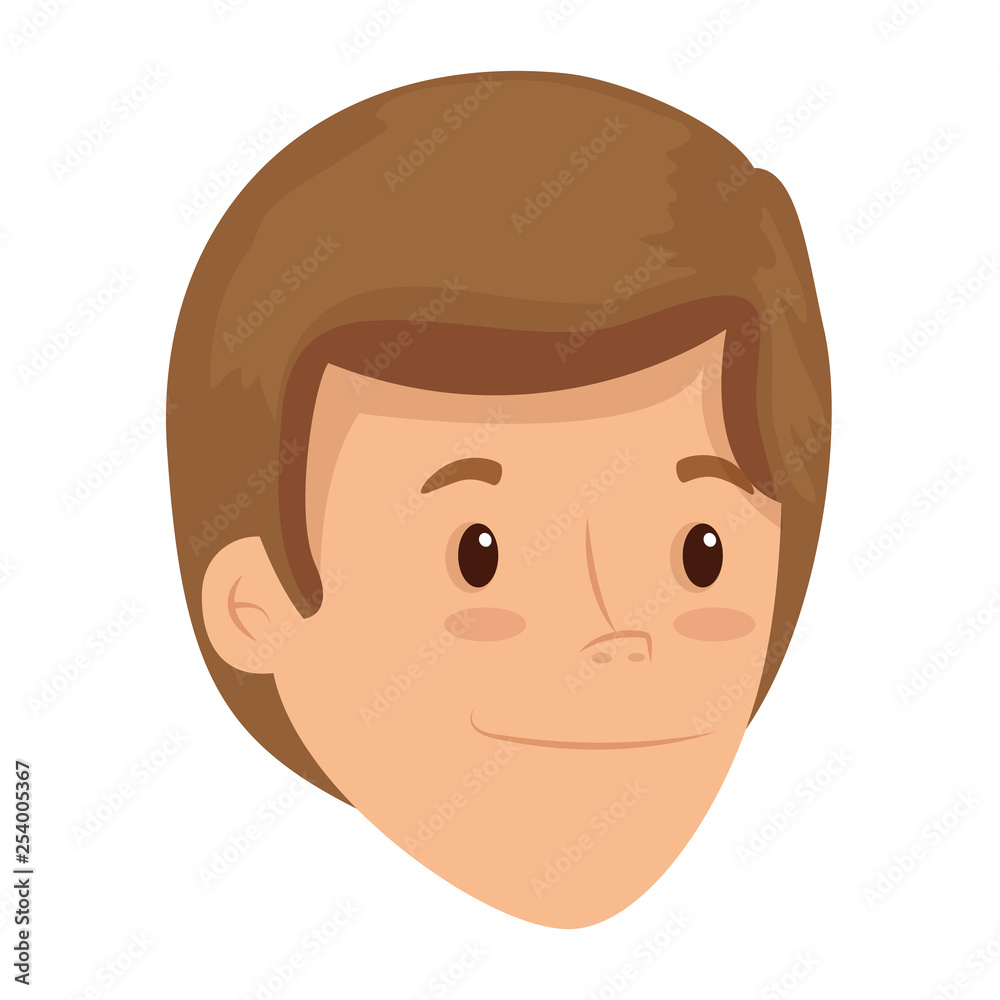 young man head character young man head character