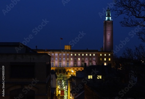 Night views of Norwich city centre, Norfolk photo