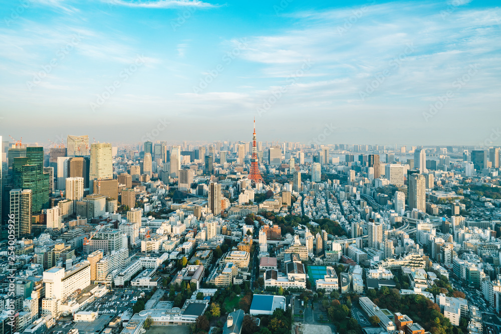 Tokyo Tower, Japan - communication and observation tower. It was the tallest artificial structure in Japan until 2010 when the new Tokyo Skytree became the tallest building of Japan. Tokyo Tower, Japan - communication and observation tower. It was the tallest artificial structure in Japan until 2010 when the new Tokyo Skytree became the tallest building of Japan.
