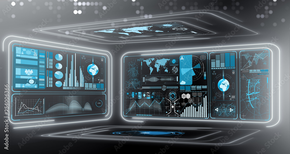 Abstract data room with futuristic design - 3d rendering Abstract data room with futuristic design - 3d rendering
