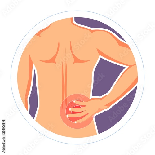Injury backache backbone inflammation rheumatism vector illustration