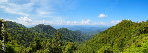 Panorama of tropical forest mountain in Samoeng district in Chiang Mai, Thailand