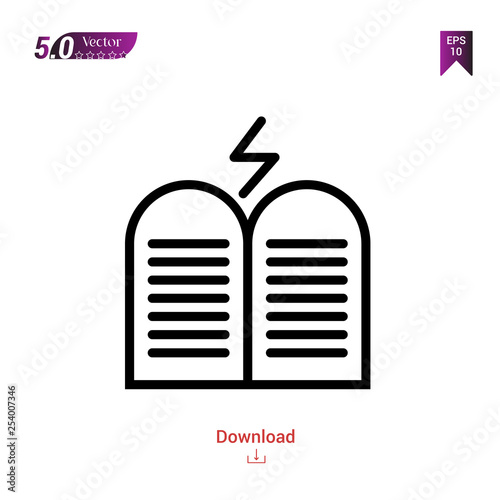 Outline commandments icon isolated on white background. Best modern. Graphic design, mobile application, beauty, user interface. Editable stroke. EPS10 format vector illustration