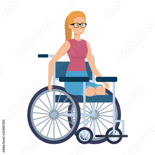 young woman in wheelchair