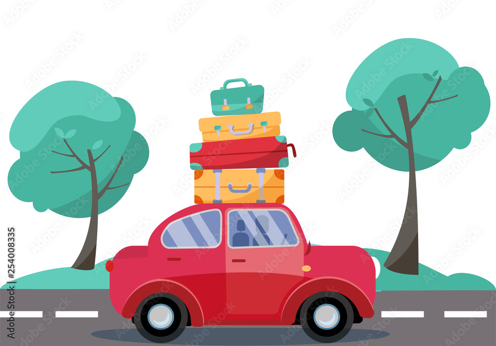 Car with sale suitcases on top