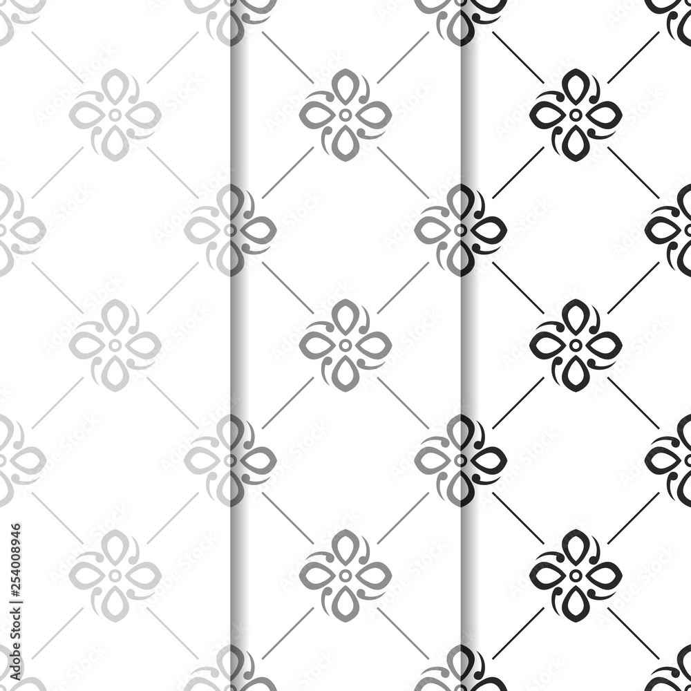 Fototapeta premium abstract floral seamless pattern with flowers, netting and leaves