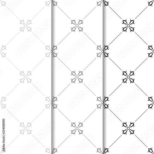 abstract floral seamless pattern with flowers, netting and leaves