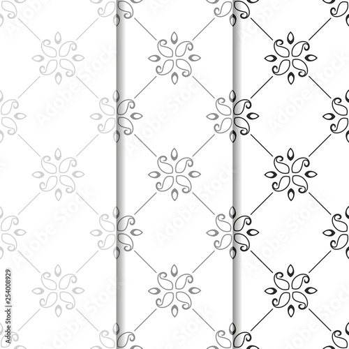 abstract floral seamless pattern with flowers, netting and leaves