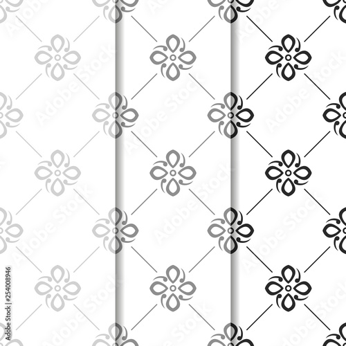 abstract floral seamless pattern with flowers, netting and leaves