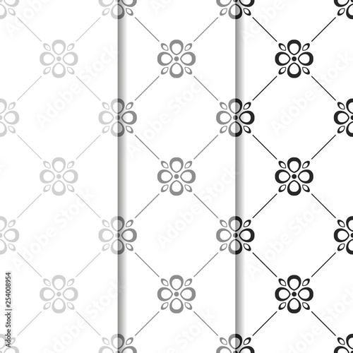 abstract floral seamless pattern with flowers, netting and leaves