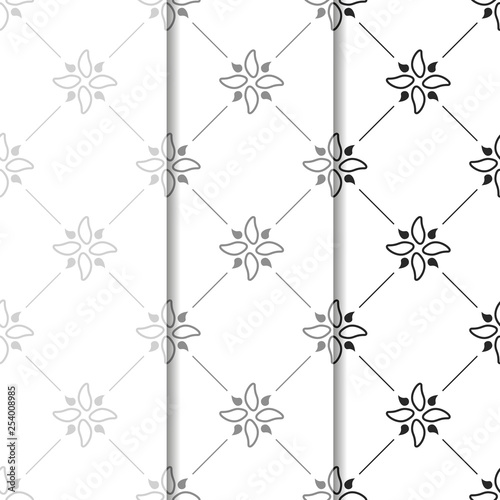 abstract floral seamless pattern with flowers, netting and leaves