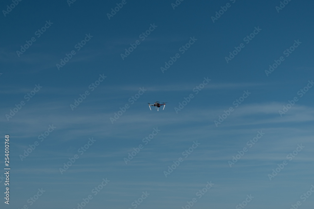 Fototapeta premium drone flying on a sunny day at the beach