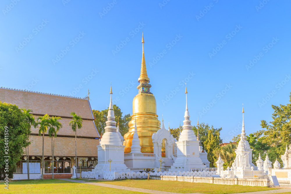 Pagodas at Wat Suan Dok Temple in Chiang Mai, North of Thailand