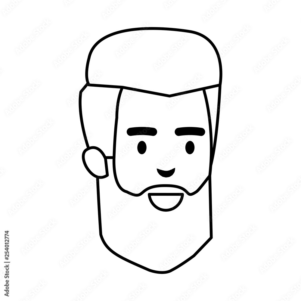 young man head character young man head character