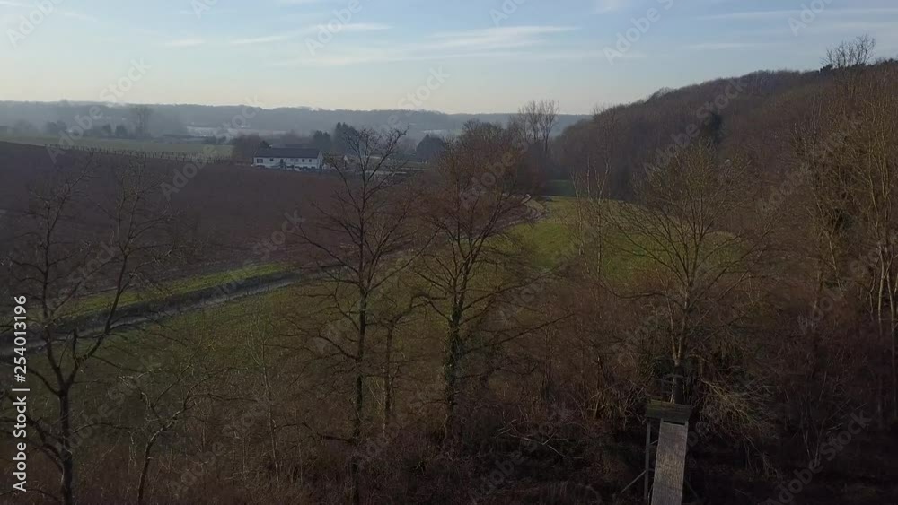 Aerial view of countryside in Belgium