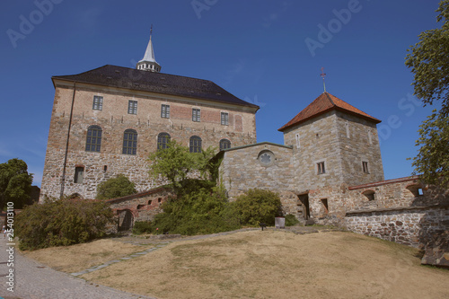 Oslo, Norway – July 20, 2018: Akershus Castle. Medieval castle Akershus Fortress in capital of Norway.