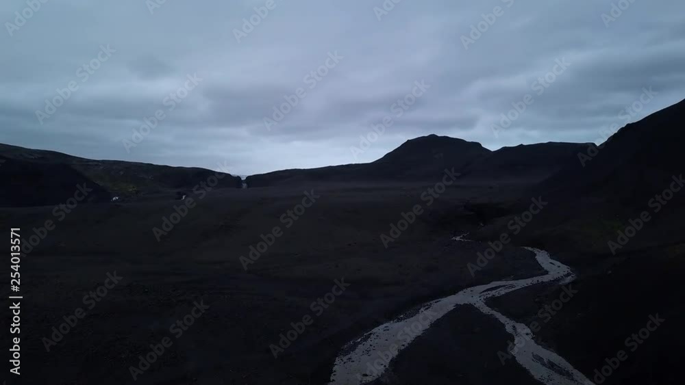 Icelandic lava fields aerial by drone Icelandic lava fields aerial by drone