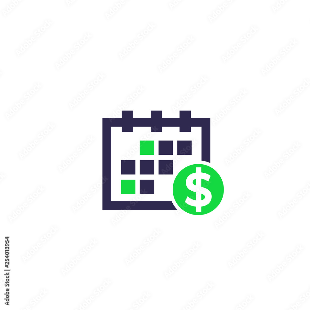 Financial calendar, planning icon Financial calendar, planning icon