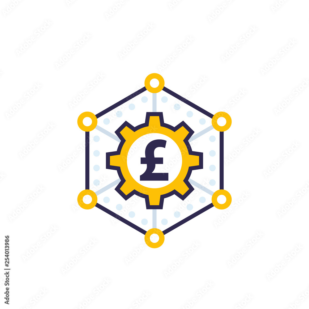 money management, finance concept vector icon with pound