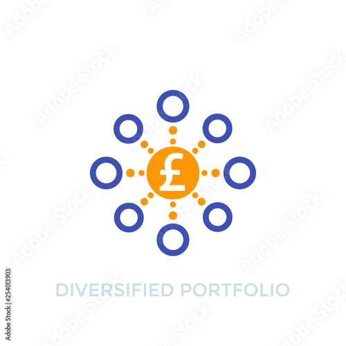 Diversified portfolio icon with pound
