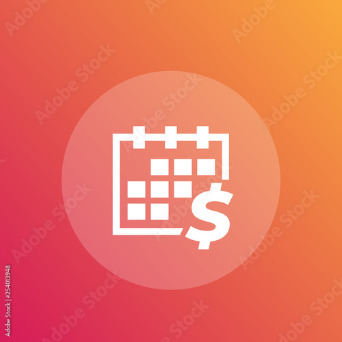 Financial calendar icon, vector