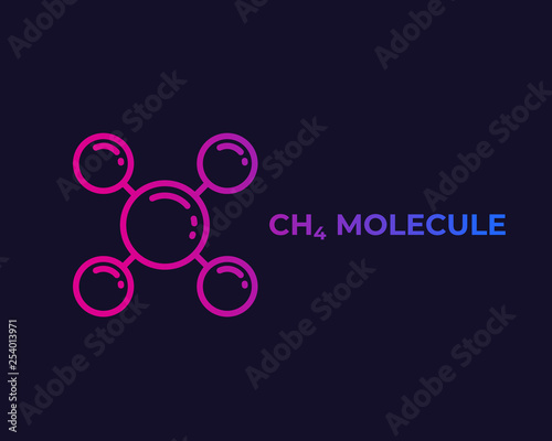 methane molecule icon, vector