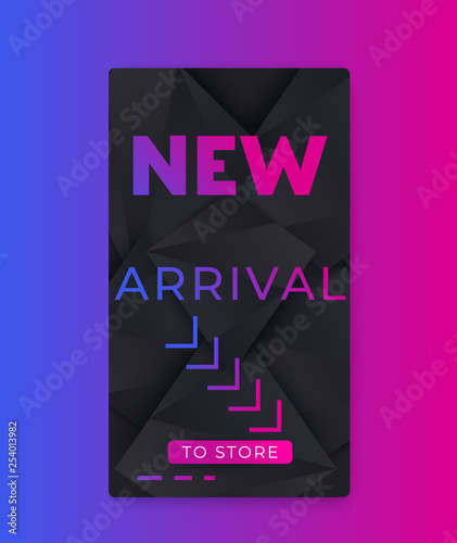 new arrival banner for mobile social media, vector