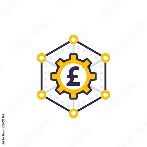 money management, finance concept vector icon with pound