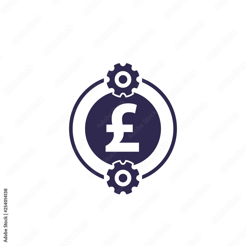 Obraz premium cost optimization, efficiency, financial icon with pound