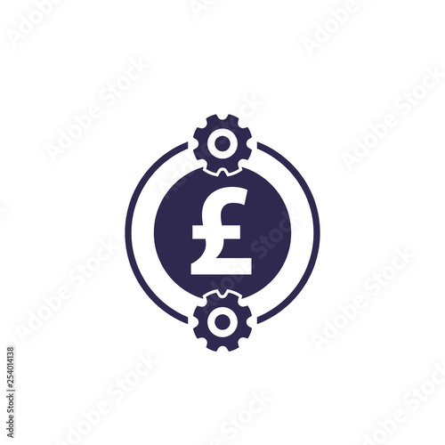 cost optimization, efficiency, financial icon with pound