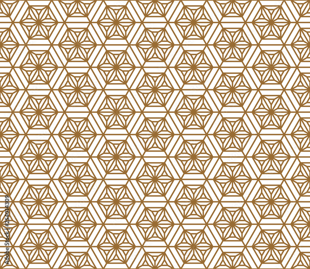 Seamless japanese pattern shoji kumiko in golden. Seamless japanese pattern shoji kumiko in golden.
