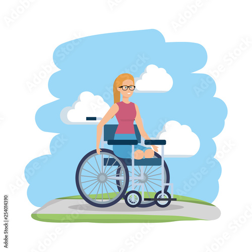 young woman in wheelchair