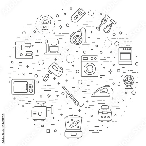 Outline icon collection - household appliances