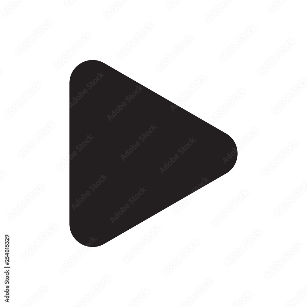 play button shape icon on white background - Vector play button shape icon on white background - Vector