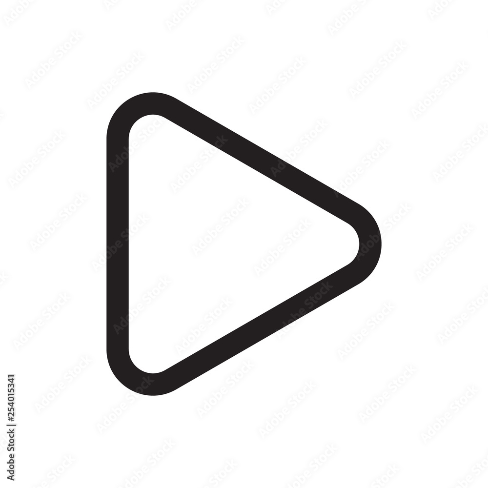 play button line icon on white background - Vector play button line icon on white background - Vector