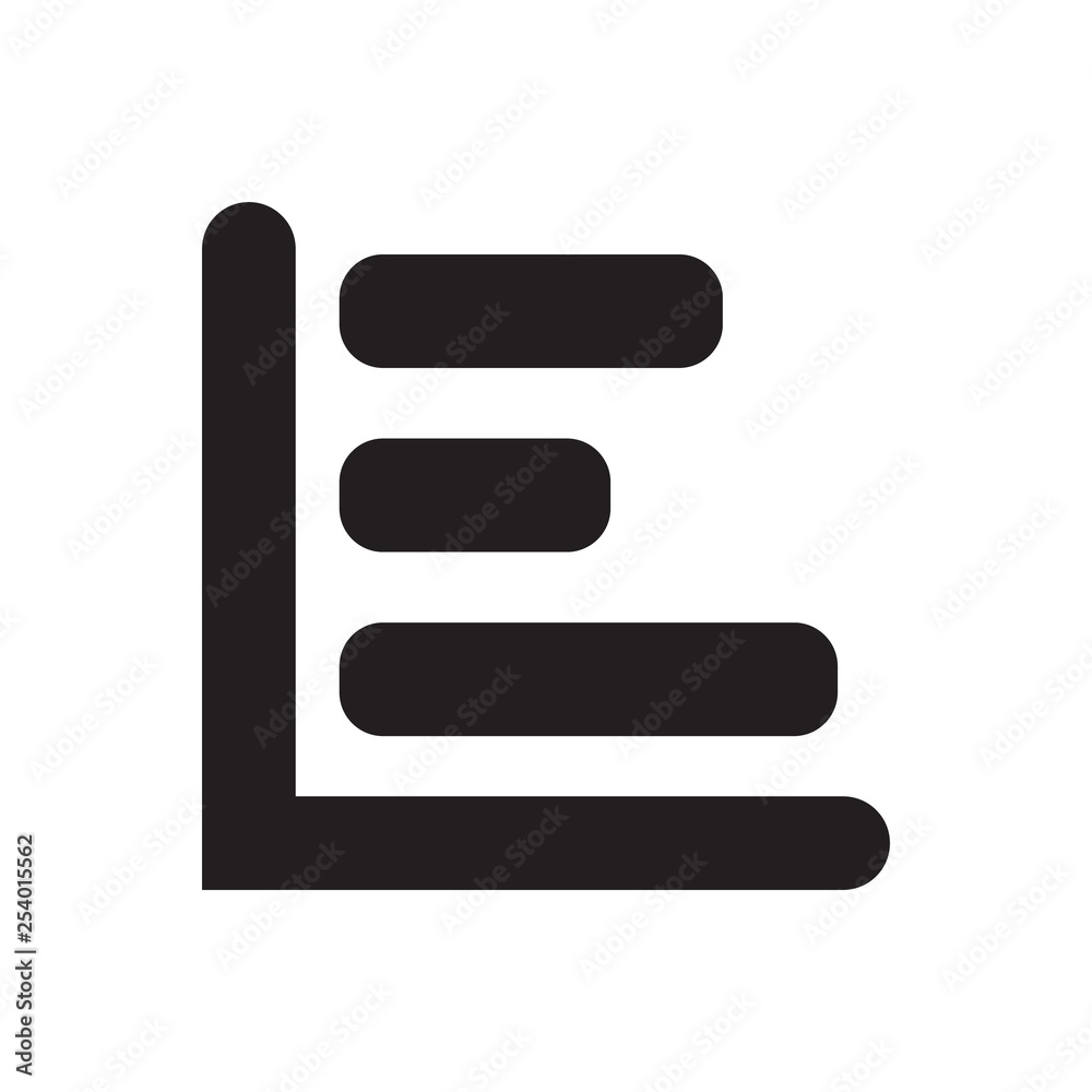 chart bar icon on white background - vector