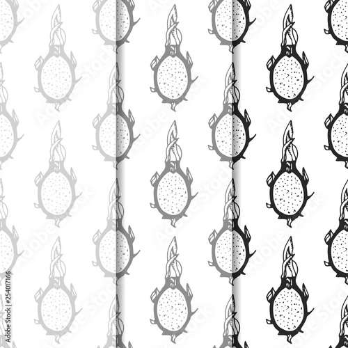 pitaya, pitahaya tropical fruit seamless pattern