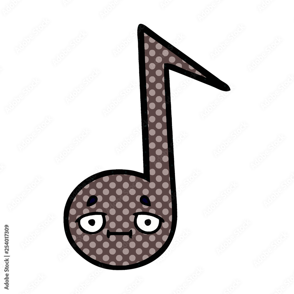 comic book style cartoon musical note comic book style cartoon musical note
