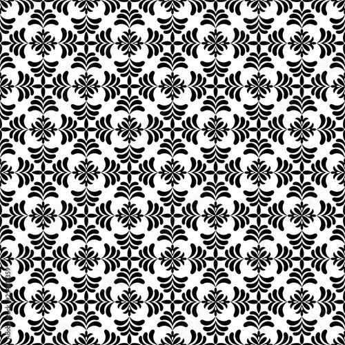 Seamless white background with black pattern in baroque style. Vector retro illustration. Ideal for printing on fabric or paper for wallpapers, textile, wrapping.