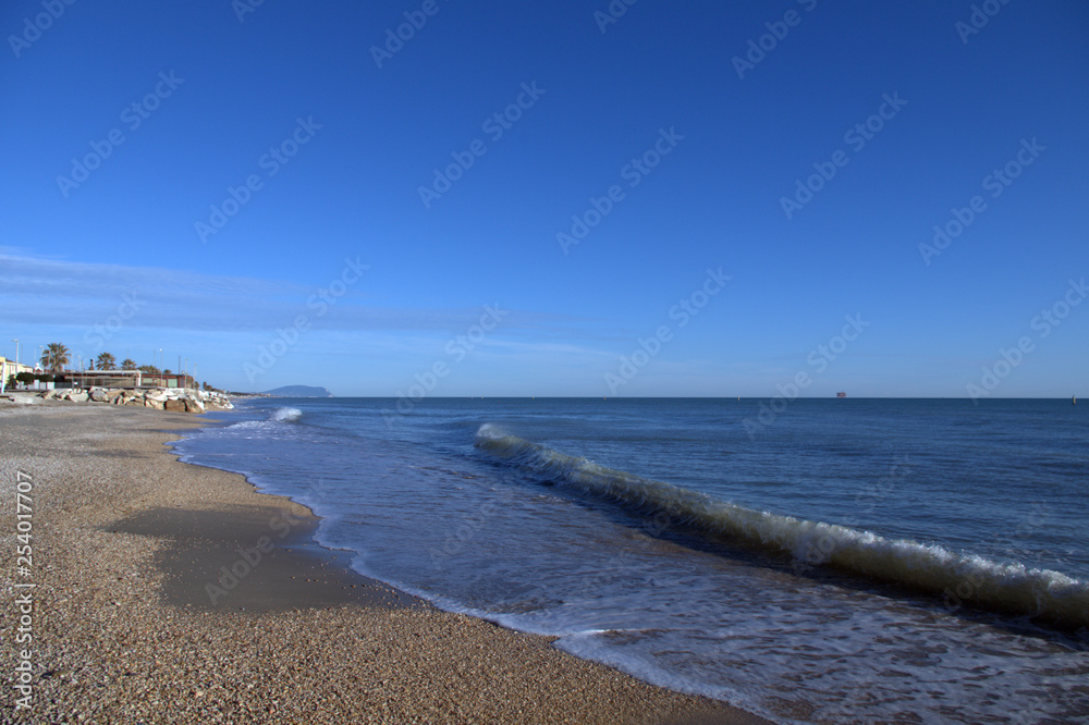 beach and sea,Adriatic coast,Italy,seascape,landscape,horizon,wave,sky,blue,nature,