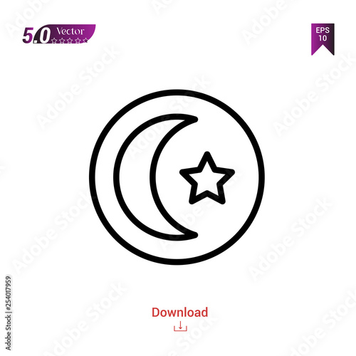 Outline islam icon isolated on white background. Best modern. Graphic design, mobile application, beauty, user interface. Editable stroke. EPS10 format vector illustration