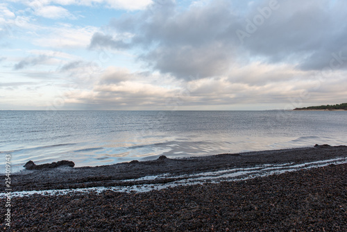 empty sandy beach by the sea