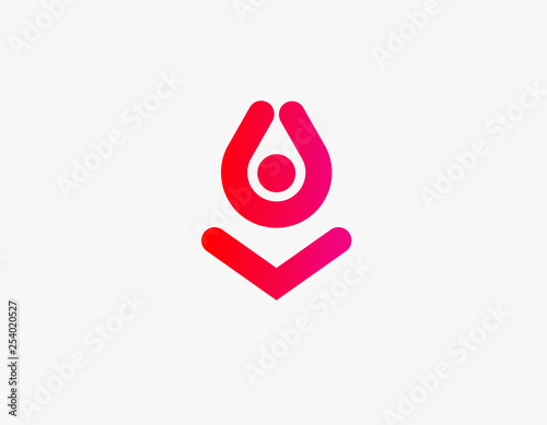 Geometric Logotype gradient icon yoga human
