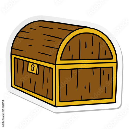 sticker cartoon doodle of a treasure chest
