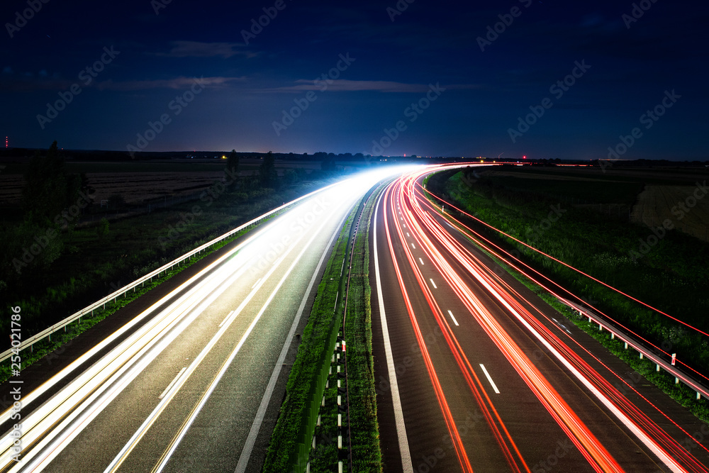 ślady świetlne autostrady malowanie światłem