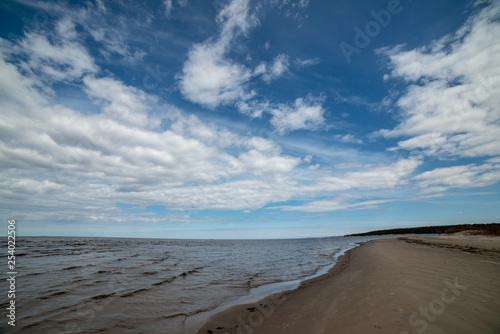 empty sandy beach by the sea