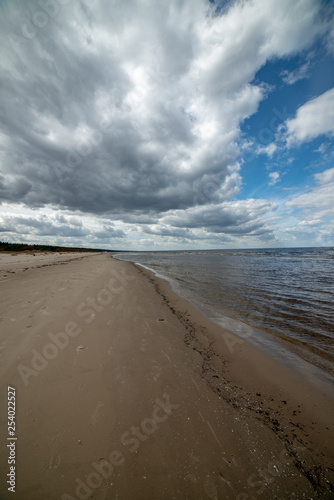 empty sandy beach by the sea