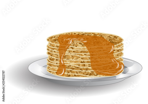 stack of pancakes and syrup