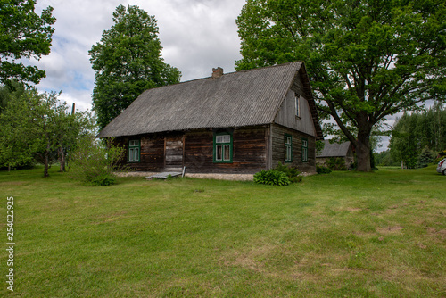 details of old wooden house in countryside