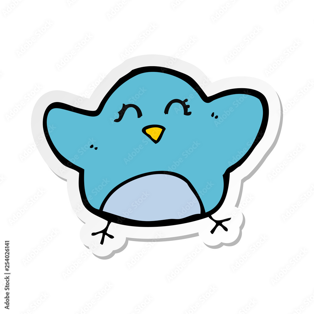 sticker of a cartoon bird sticker of a cartoon bird